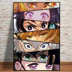 Japanese Anime Eyes Canvas Poster for Kids Bedroom Decor