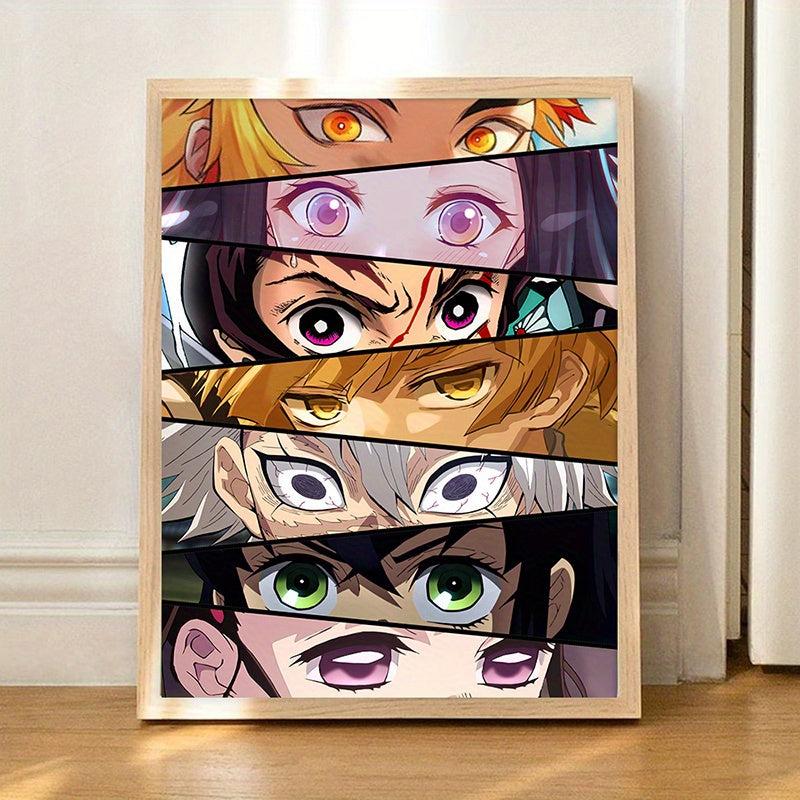 Japanese Anime Eyes Canvas Poster for Kids Bedroom Decor