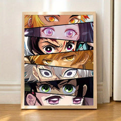 Japanese Anime Eyes Canvas Poster for Kids Bedroom Decor