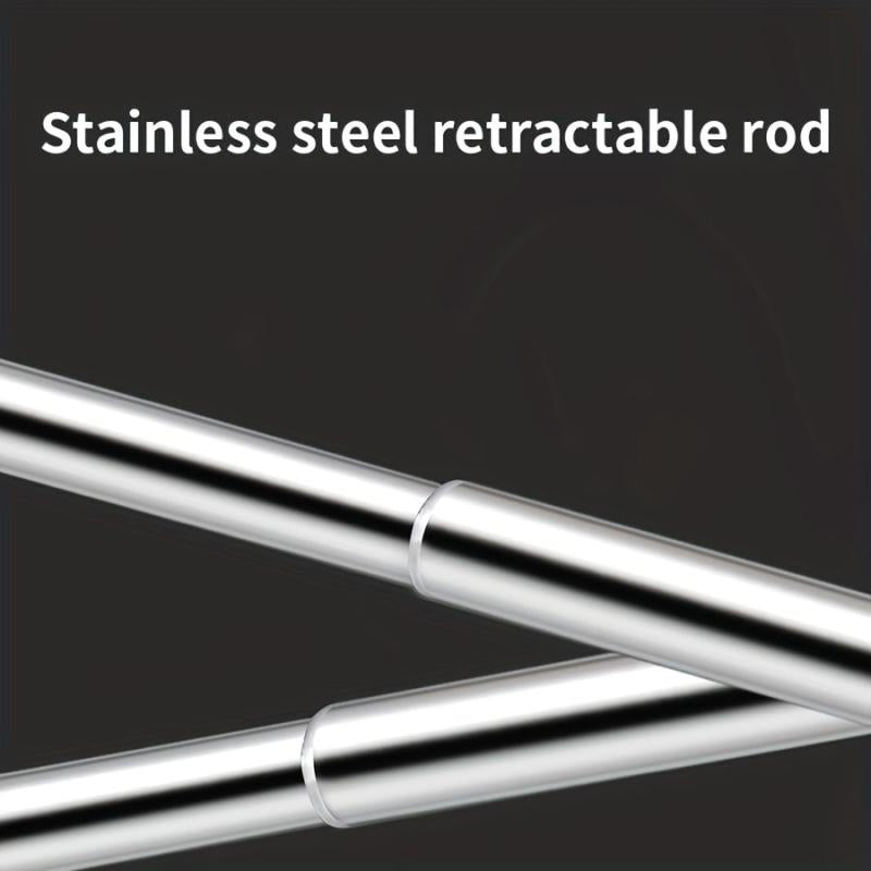 Stainless Steel Towel Bar with Hooks 17-30 Inch Bathroom Rack