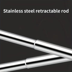 Stainless Steel Towel Bar with Hooks 17-30 Inch Bathroom Rack