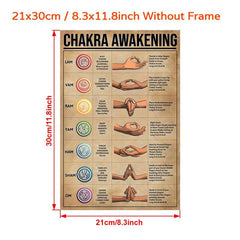 Chakra Awakening Knowledge Yoga Poster Seven Chakras Meditation Print