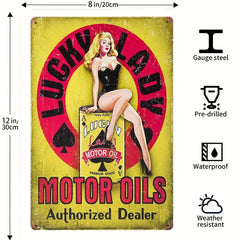 Vintage Metal Tin Sign Retro Gas Car Metal Posters Garage Man Cave Bar Wall Deco