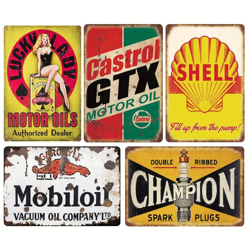 Vintage Metal Tin Sign Retro Gas Car Metal Posters Garage Man Cave Bar Wall Deco