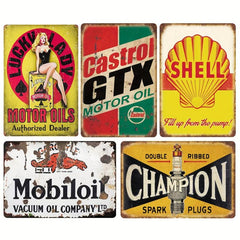 Vintage Metal Tin Sign Retro Gas Car Metal Posters Garage Man Cave Bar Wall Deco