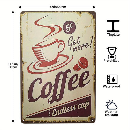 Coffee Lover Metal Tin Sign Wall Decor Vintage