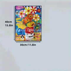 Smile Flower Poster Children's Room Art Canvas Print Cartoon Wall Painting