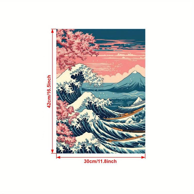 Canvas Poster Japan Wave Boats Poster Japanese Art Sakura Wall Art