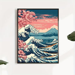 Canvas Poster Japan Wave Boats Poster Japanese Art Sakura Wall Art