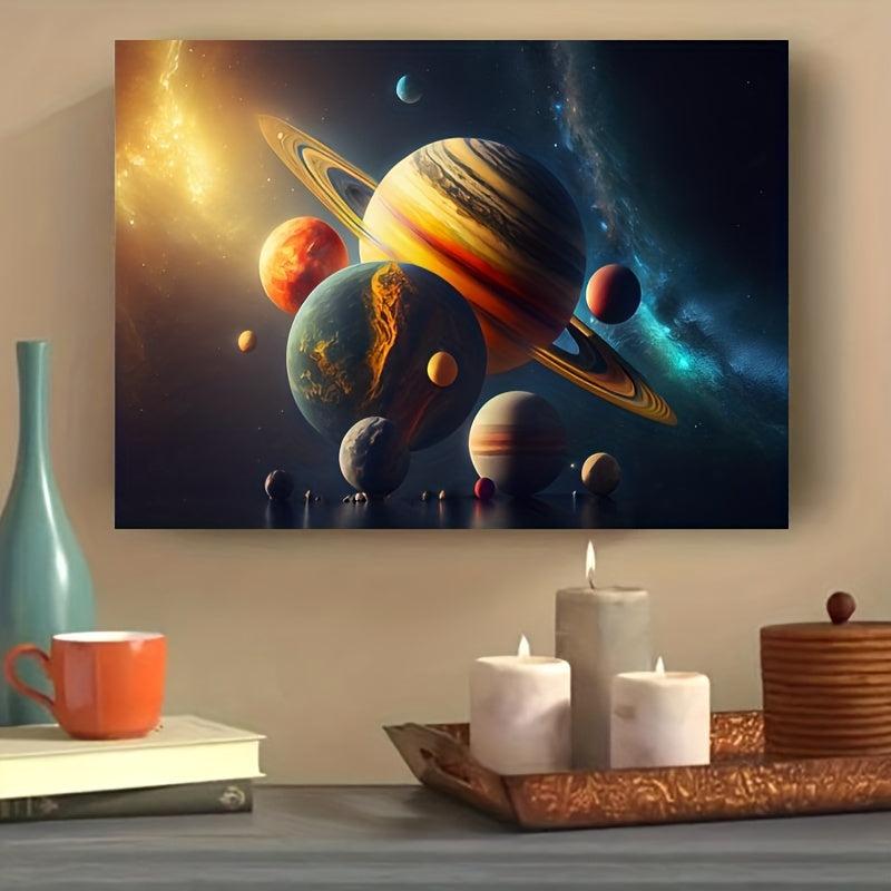 Abstract Art Canvas Painting Solar System Wall Art