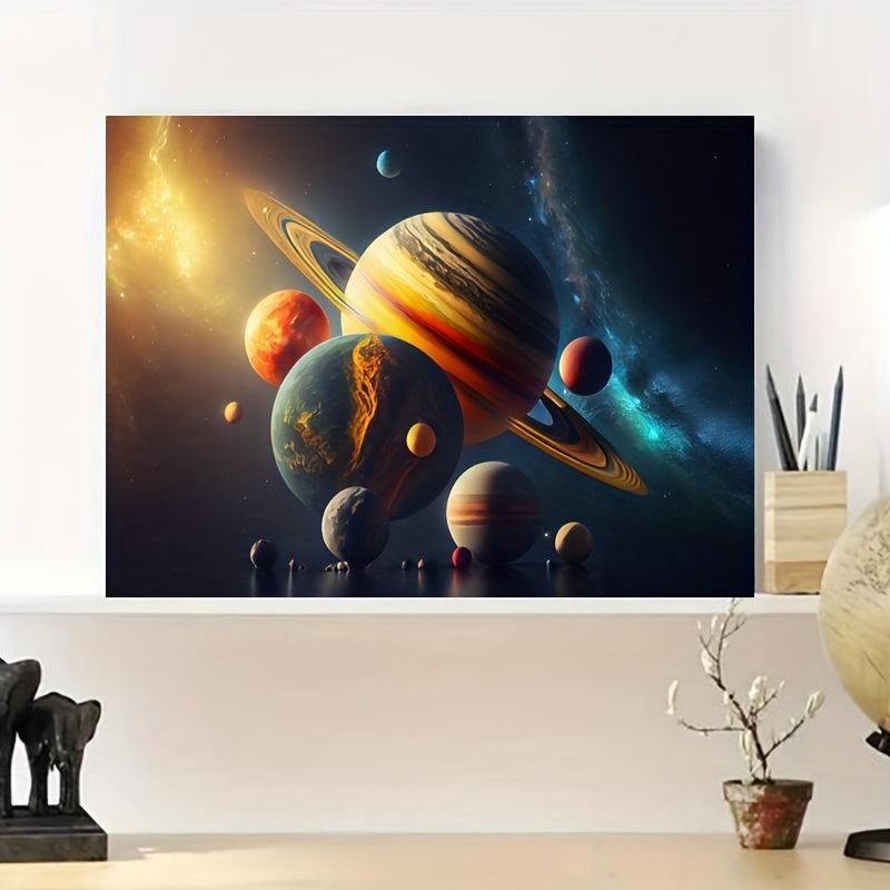 Abstract Art Canvas Painting Solar System Wall Art