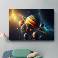 Abstract Art Canvas Painting Solar System Wall Art