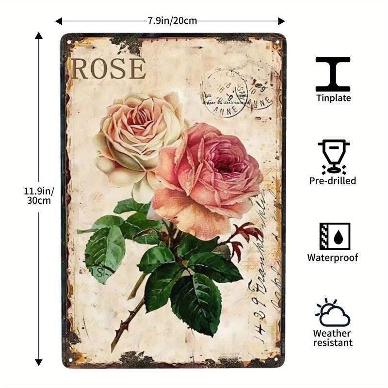 Vintage Garden Lavender Flowers Metal Tin Sign