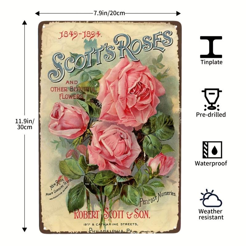 Vintage Garden Lavender Flowers Metal Tin Sign