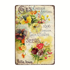 Vintage Garden Lavender Flowers Metal Tin Sign