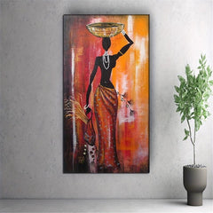 African Woman Wall Art Canvas Painting HD Printed