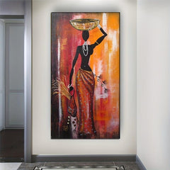 African Woman Wall Art Canvas Painting HD Printed
