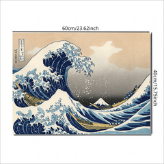Japanese Wave Abstract Landscape Canvas Painting