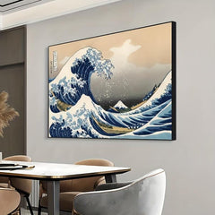 Japanese Wave Abstract Landscape Canvas Painting