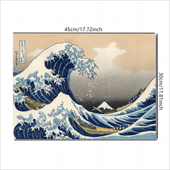 Japanese Wave Abstract Landscape Canvas Painting