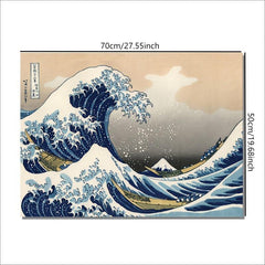 Japanese Wave Abstract Landscape Canvas Painting