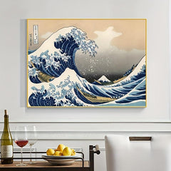 Japanese Wave Abstract Landscape Canvas Painting