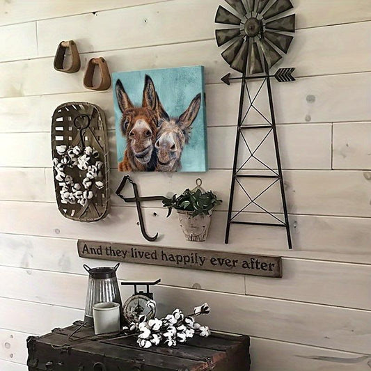Farmhouse Donkey Canvas Picture Print Fun Animal Wall Decoration Poster
