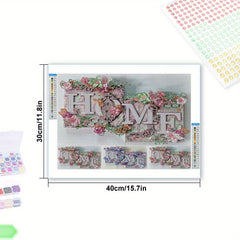 Flower Diamond Painting Kit for Adults - 5D DIY Art with Round Diamonds