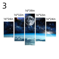 5pcs Starry Sky Mural Living Room Space Backdrop Wall Decor Easy Install
