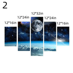 5pcs Starry Sky Mural Living Room Space Backdrop Wall Decor Easy Install