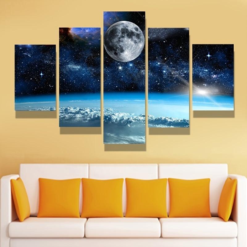 5pcs Starry Sky Mural Living Room Space Backdrop Wall Decor Easy Install
