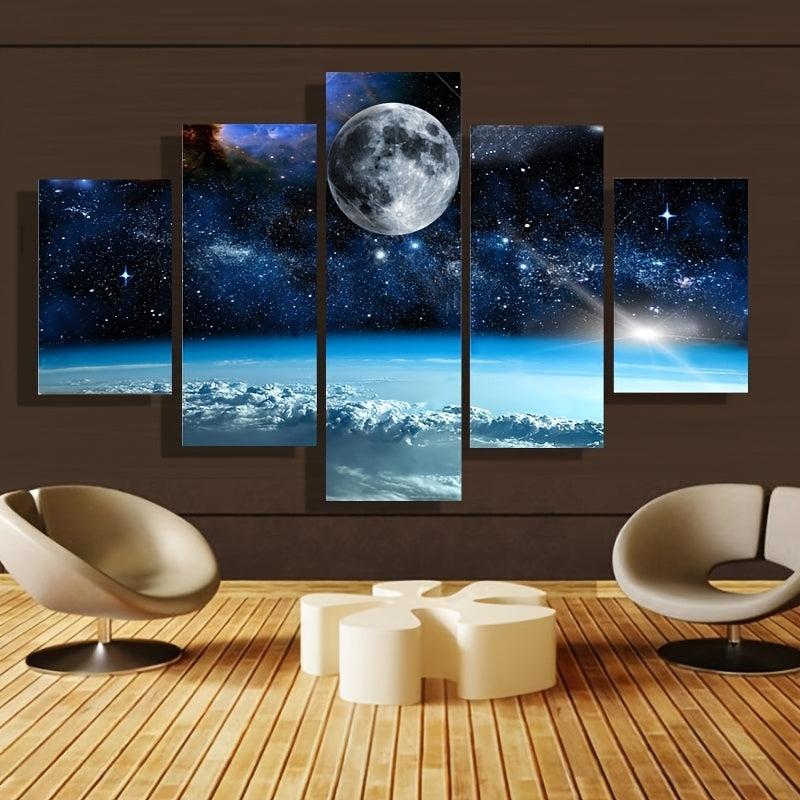 5pcs Starry Sky Mural Living Room Space Backdrop Wall Decor Easy Install