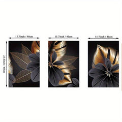 Golden Plant Leaf Canvas Painting Wall Art Nordic Living Room Decor