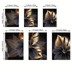 Golden Plant Leaf Canvas Painting Wall Art Nordic Living Room Decor