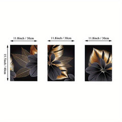 Golden Plant Leaf Canvas Painting Wall Art Nordic Living Room Decor