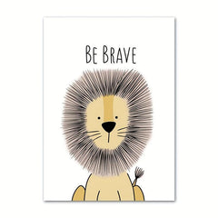 6pcs Cartoon Animal Canvas Poster Children's Room Decor