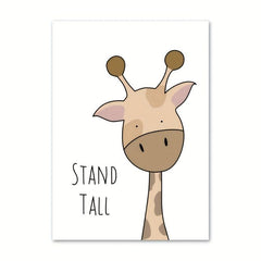 6pcs Cartoon Animal Canvas Poster Children's Room Decor
