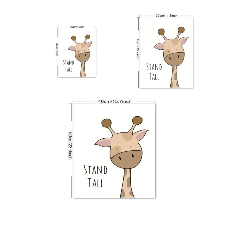 6pcs Cartoon Animal Canvas Poster Children's Room Decor