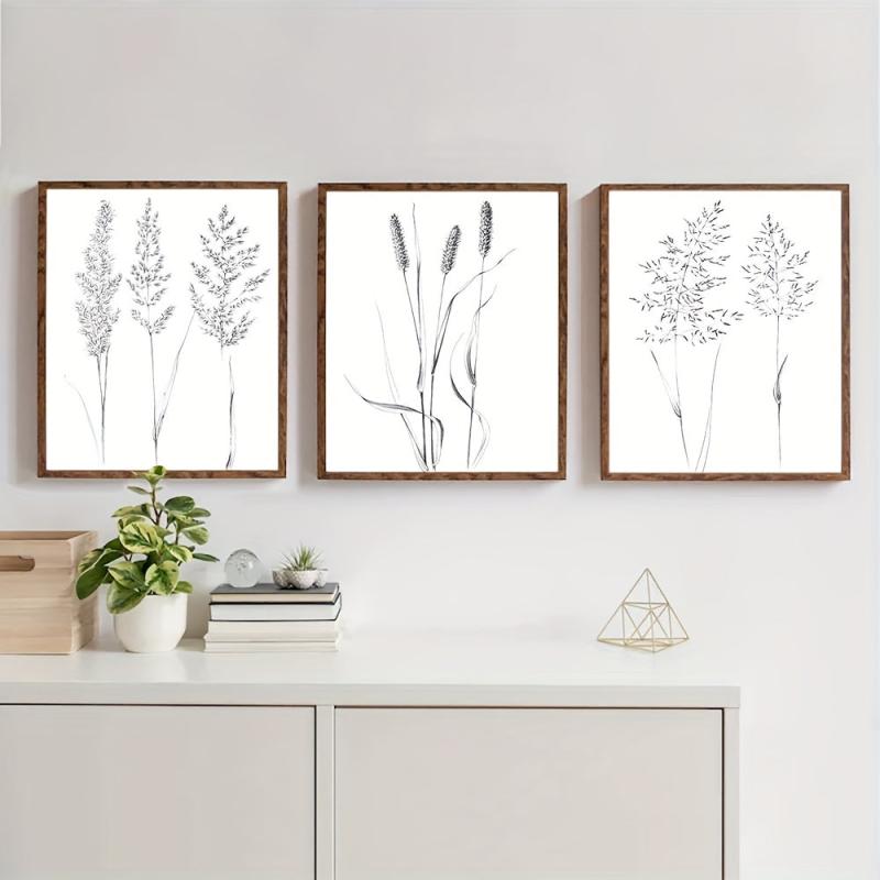 4pcs Canvas Poster Modern Wheat Canvas Painting
