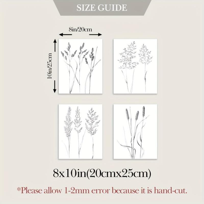 4pcs Canvas Poster Modern Wheat Canvas Painting
