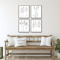 4pcs Canvas Poster Modern Wheat Canvas Painting
