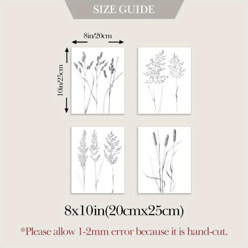 4pcs Canvas Poster Modern Wheat Canvas Painting