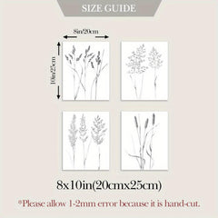 4pcs Canvas Poster Modern Wheat Canvas Painting