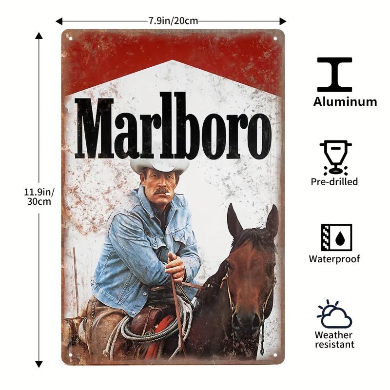 Vintage Metal Aluminum Sign Cowboy Wall Poster Retro Iron Plaque For Bar