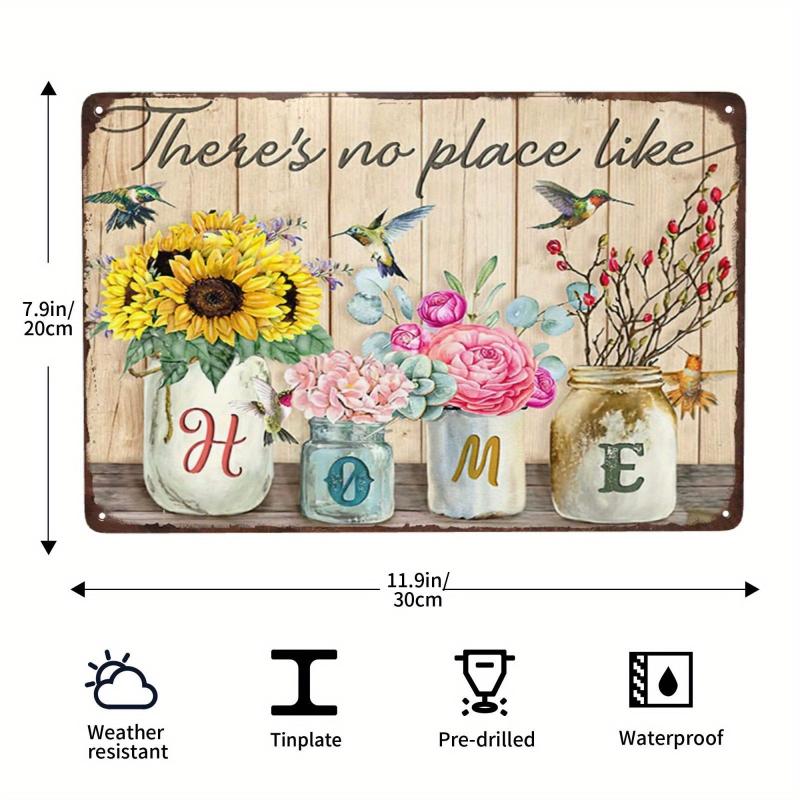 Floral Nature Plants Tin Retro Sign for Wall Decor