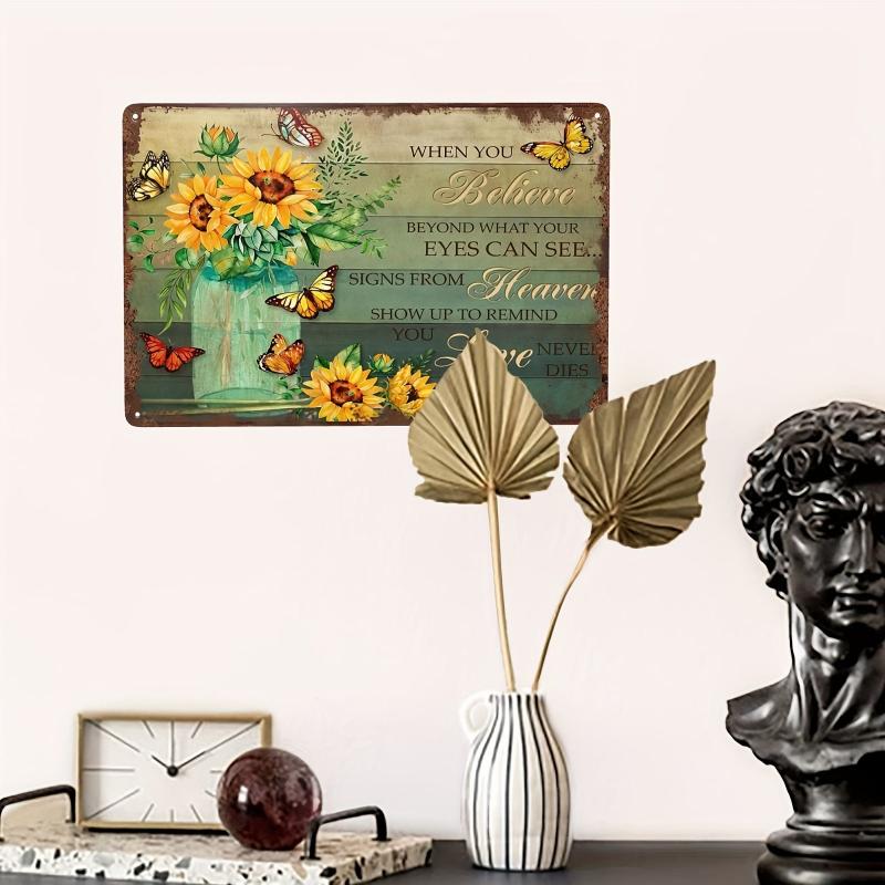 Floral Nature Plants Tin Retro Sign for Wall Decor
