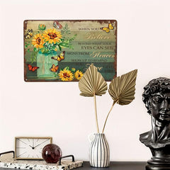 Floral Nature Plants Tin Retro Sign for Wall Decor