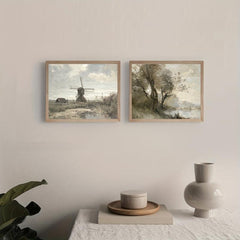 4pcs Canvas Poster French Countryside Painting