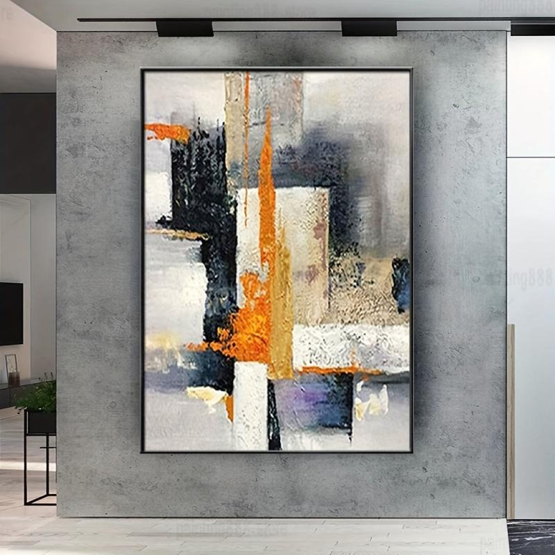 Geometric Wall Art Abstract Modern Golden Canvas Picture
