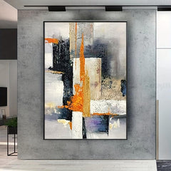Geometric Wall Art Abstract Modern Golden Canvas Picture